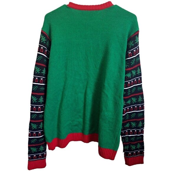 33 Degrees L Ugly Christmas Sweater Cat Mug Shot Long Sleeve Pullover New w/Tags - Picture 3 of 10